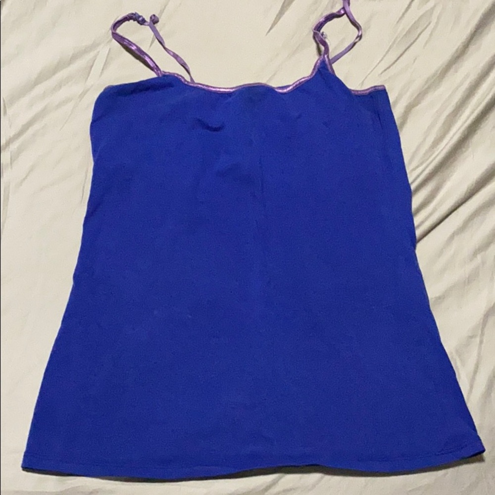 Charlotte Russe Cami Tank Built-In Bra Blue